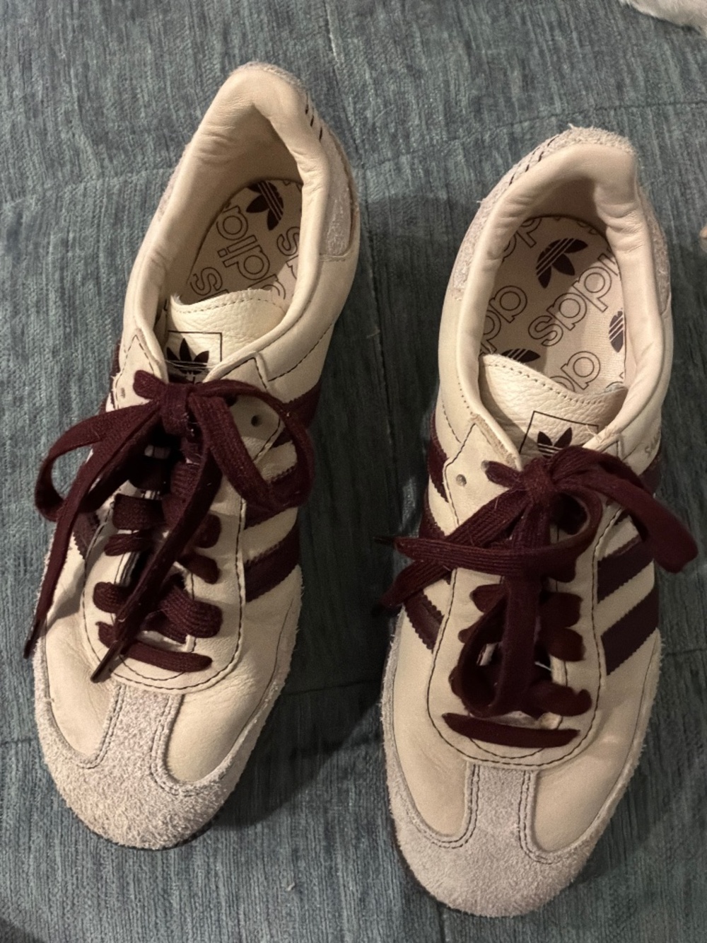 New Adidas Samba size 6.5 cream and brown